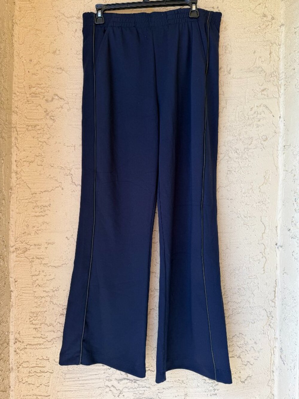 NWT Maeve The Brooklin Knit Navy Wide-Leg Pull-On Casual Pants Large - Picture 3 of 6